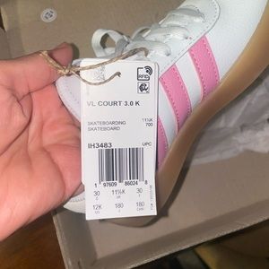 Adidas kids VL Court 3.0 Sneakers - White and Pink